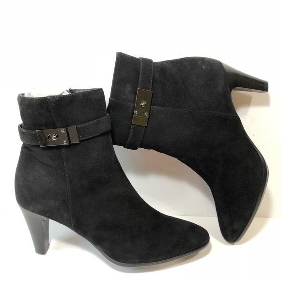 Aquatalia black suede heeled boots size 10 - Picture 4 of 8
